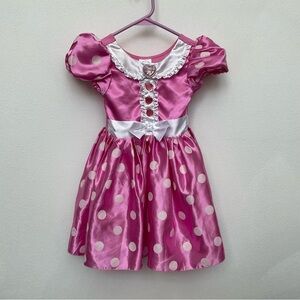 Disney Minnie Mouse Kids Pink, White Polka Dot Dress Size 4 Dress Up Costume